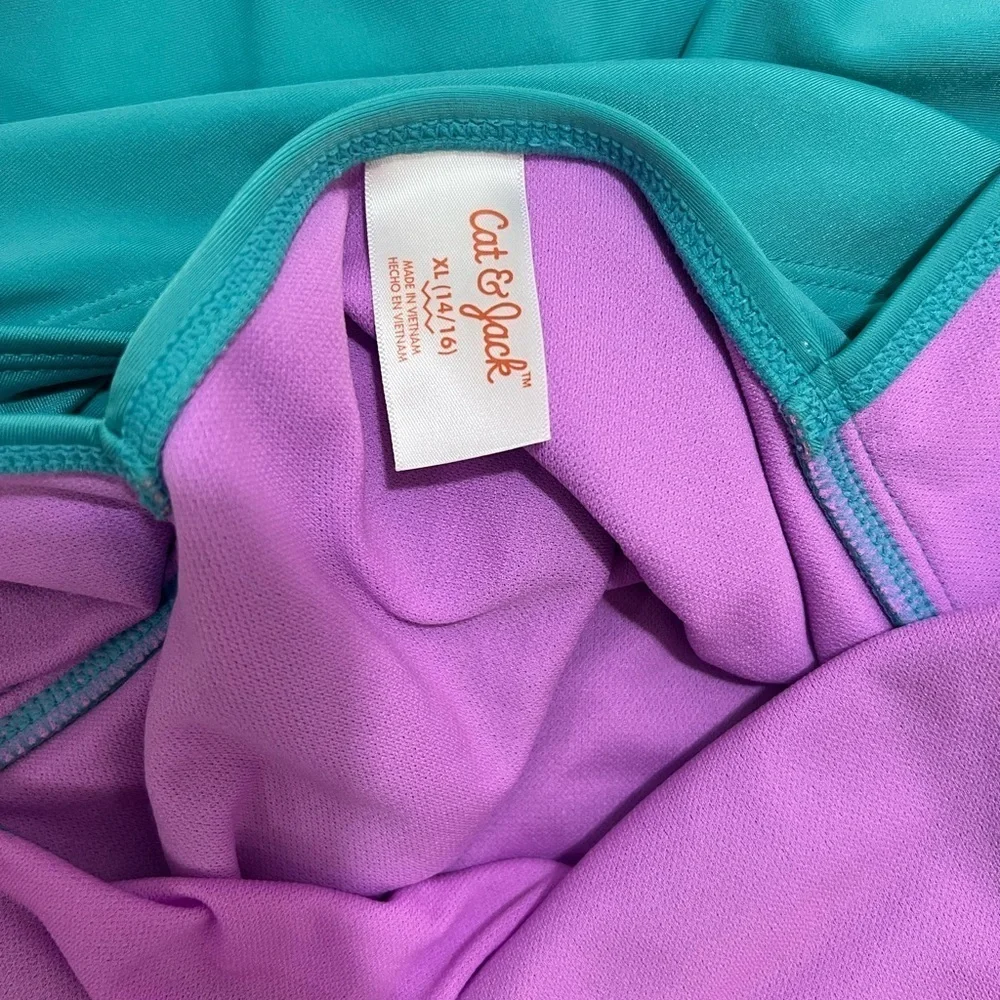 Cat & Jack Kids Mermaid Party Swimsuit - Teal and Purple